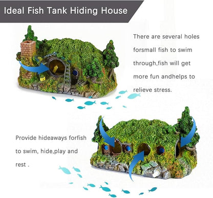 fazhongfa Aquarium Decorations Castle Fish Tank Décor Thematic Ornaments (Hobbit-Small)