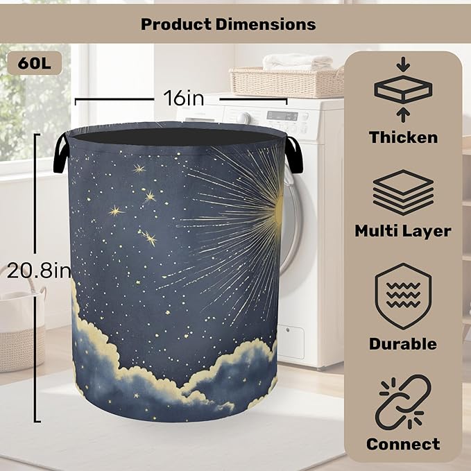 Sun Cloud Gothic Laundry Basket