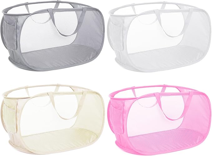 4 Pack Collapsible Laundry Baskets, Foldable Laundry Basket