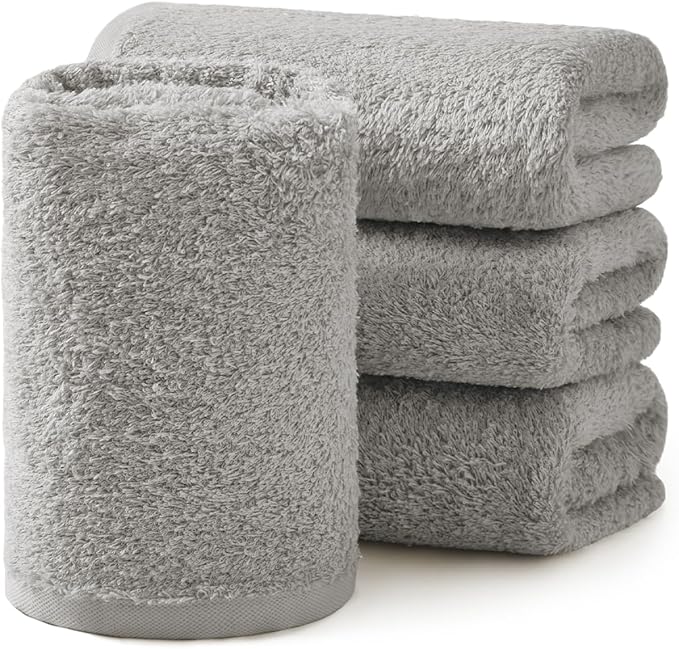 REDKISS 4-Pack Luxury Hand Towels, 16x32 Inch 450 GSM 100% Cotton, Super Soft