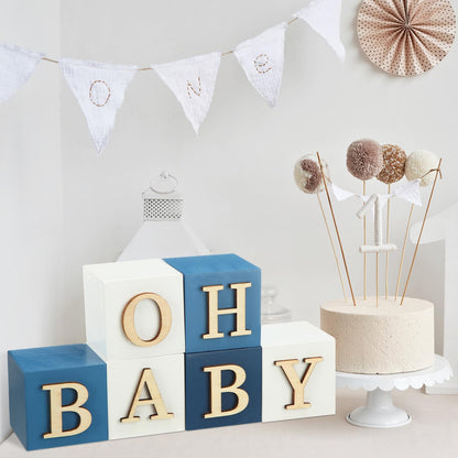 Kigley 8 Pcs Custom Wooden Name Sign 8 Letter Blocks and 78 Wooden Letter Name Wooden Cubes Wooden Blocks for Montessori Shower Name Alphabet Wood Signs