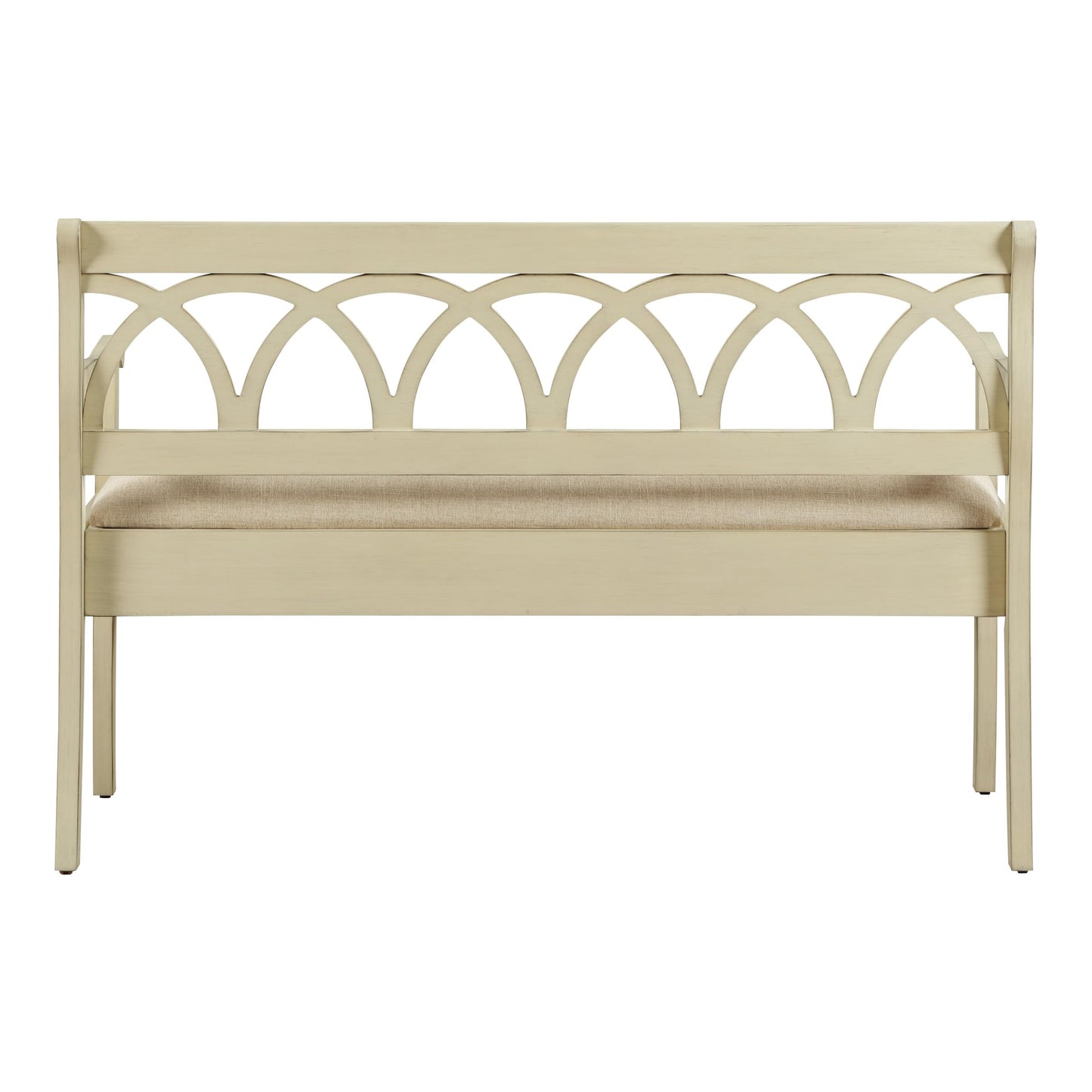 OSP Home Furnishings Coventry Solid Wood and Veneer Storage Bench, Antique White
