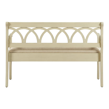 OSP Home Furnishings Coventry Solid Wood and Veneer Storage Bench, Antique White