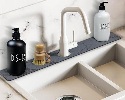 Faucet Splash Guard for Kitchen Sink – Super Absorbent Diatomite Stone Mat