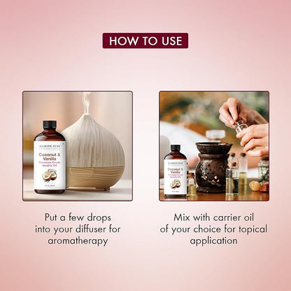Majestic Pure Essential Oil with Glass Dropper - 100% Pure and Natural - Essential Oils for Diffuser, Aromatherapy, Soap and Candle Making, Coconut Vanilla Essential Oil, Coconut Vanilla Oil, 2 Fl Oz