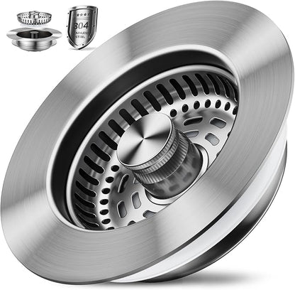 1S-Install Upgraded Kitchen Sink Strainer & Stopper – Pop-Up Fast Drain