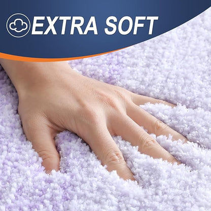 OLANLY Large Bathroom Rugs Mat 45x27, Extra Soft Absorbent Microfiber Bath Rug, Rubber Backing, Quick Dry, Washable Bath Mats for Bathroom Floor, Tub and Shower, Home Decor Accessories, Light Purple