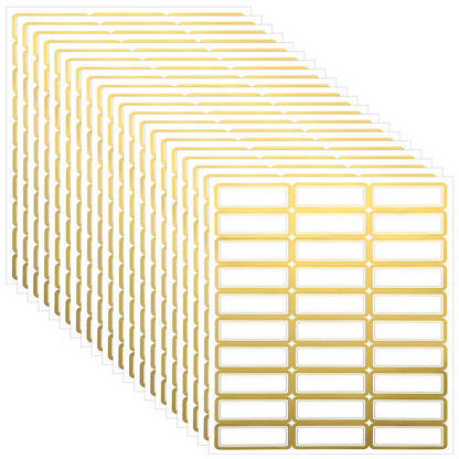 20 Sheets Printable Shipping Labels Matte White with Metallic Gold Border, Writable Printable Adhesive Sticker Blank Shipping Labels(30 Pieces/Sheet,1 x 2.7 Inch)