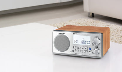 Sangean WR-2 AM/FM-RBDS Wooden Cabinet Digital Tuning Radio (Walnut)