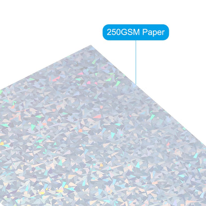 PATIKIL 11"x8.5" Holographic Cardstock, 20 Pack Metallic Iridescent Mirror Paper Foil Board Reflective Sheets for Scrapbook Poster DIY Craft, Style 2
