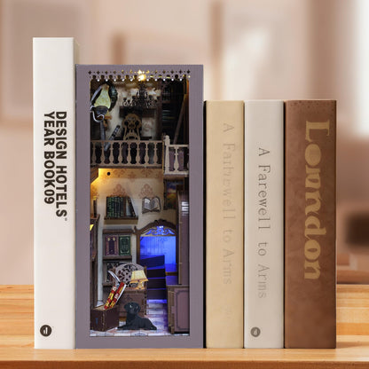 Timeless Bookshop Book Nook Kit with Silicon Liquid Glue - DIY Miniature House Kit for Adults, Teens and Beginners, Dollhouse Booknook Library Tiny House Bookshelf Decor 3D Wooden Puzzle
