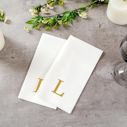 Luxenap 15.8 X 7.9 Inch Linen-Feel Guest Towels, 2000 Lettered Hand Towels