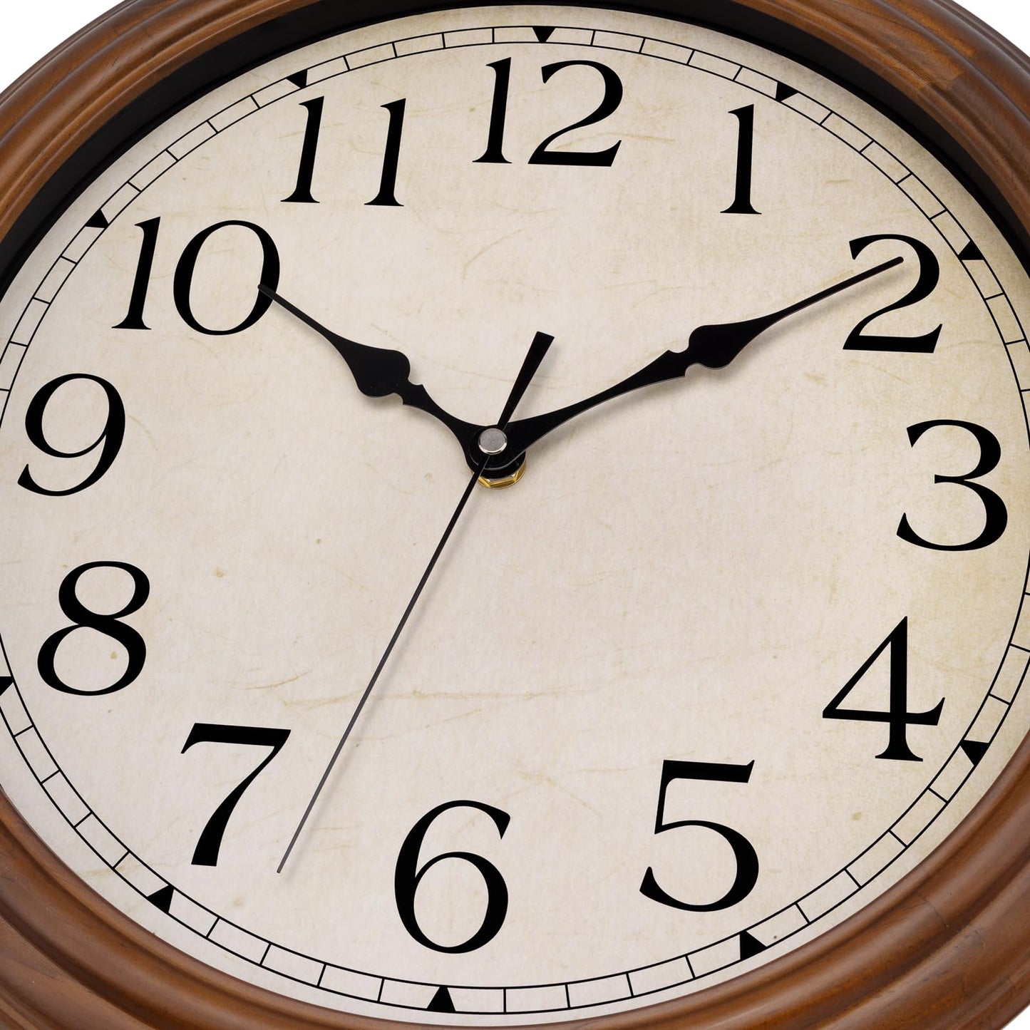 Foxtop Wood Wall Clock 14 Inch Silent Non-Ticking Battery Operated Large Retro Wooden Clock Decorative for Living Room Bedroom Kitchen Home Office