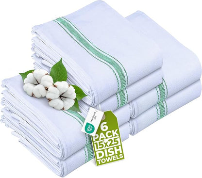 Utopia Towels Green Dish Towels 100% Ring Spun Cotton Highly Absorbent &