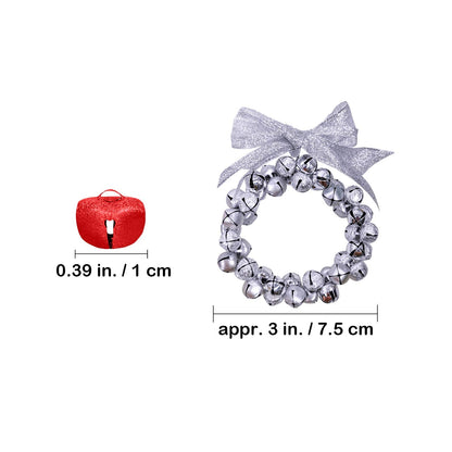 14 Sets Wreath Tree Ornaments Craft Kit with Ribbons, Bows and Bells Assortment for Kids Holiday Winter Bracelets and Necklaces