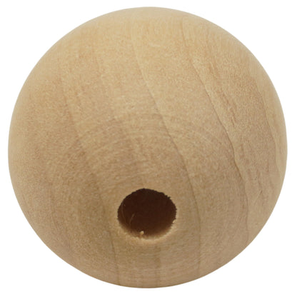 1 Inch (25mm) Unfinished Natural Wood Balls with Hole, Multiple Quantity, Wooden Beads for Art, Crafting and DIY Craft Projects - Rustic Decor, Braclets - 20 Pack