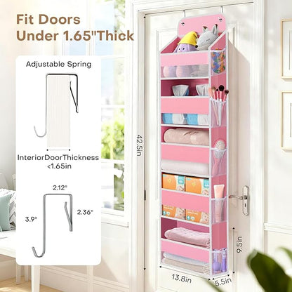 SpaceWhisper Over the Door Organizer, 5 Large Pocket Hanging Storage Organizer