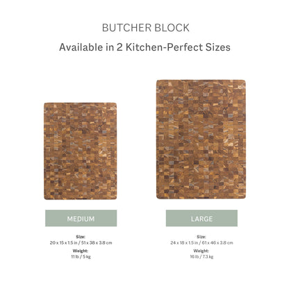 Teakhaus Butcher Block Cutting Board - Large Wooden Cutting Board - Holiday Gift Ideas for Men and Women - Gift-Ready End Grain Wood, Knife Friendly - FSC Certified