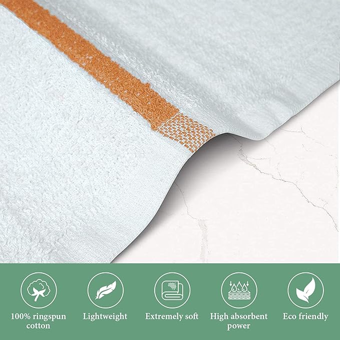 Bar Mop Gold Stripe 6 lbs 16x19 Pack of 36 100% Cotton Double Stitched Route