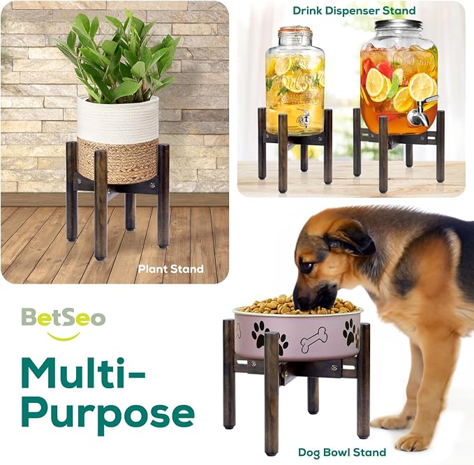 2Pack - Dog Bowl Stand for Water/Food - Adjust with Lock - Dog Water Fountain Holder, Elevates Pet Food and Water Feeder Bowls (Bowl not Included) - 2Pack - (Height 10.3in, Width 8-11.2in)