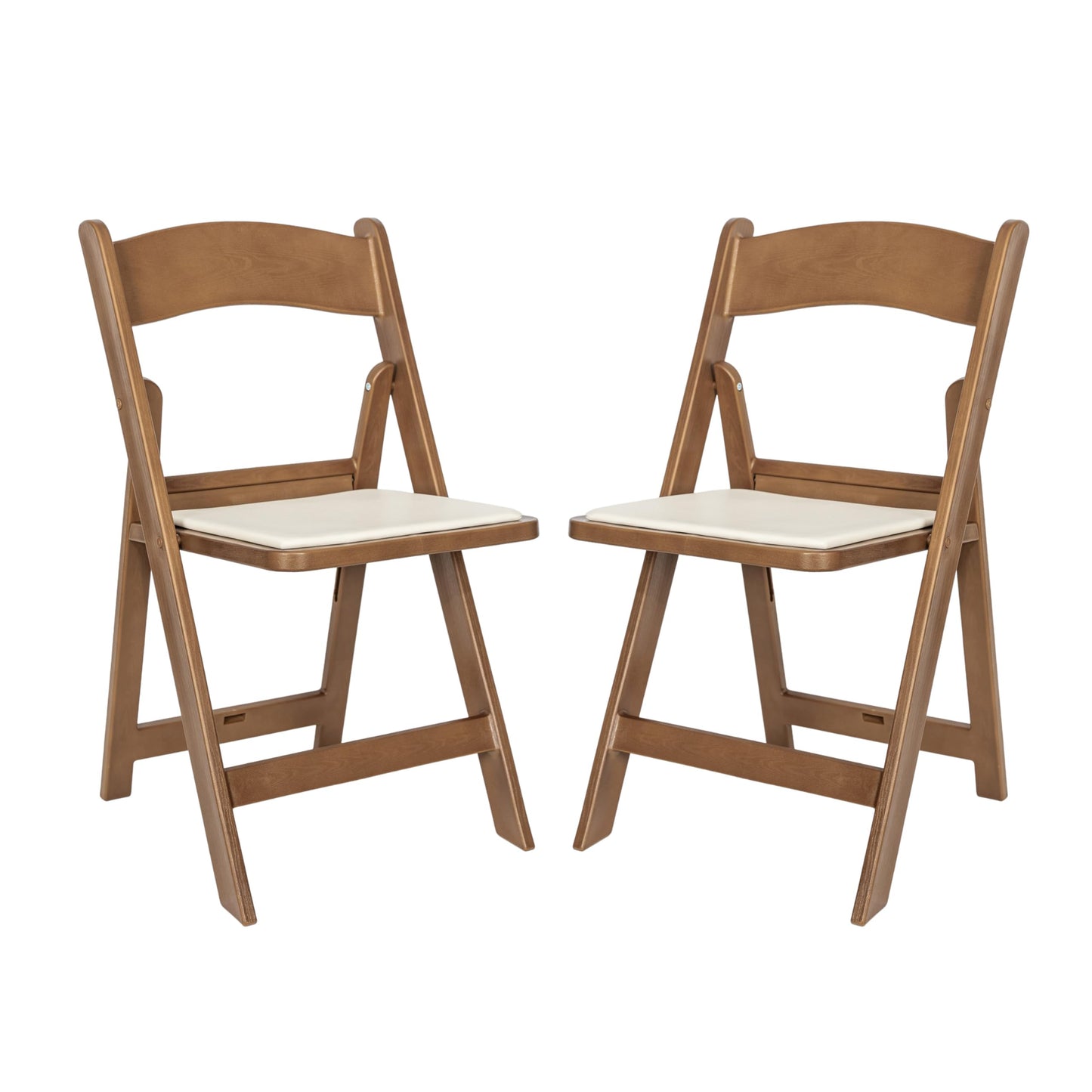 Flash Furniture Hercules Commercial Indoor/Outdoor Folding Event Chair, Wood Look, Weather-Resistant, Lightweight Design, Versatile Use, Set of 2, Chestnut