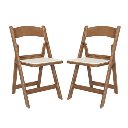Flash Furniture Hercules Commercial Indoor/Outdoor Folding Event Chair, Wood Look, Weather-Resistant, Lightweight Design, Versatile Use, Set of 2, Chestnut