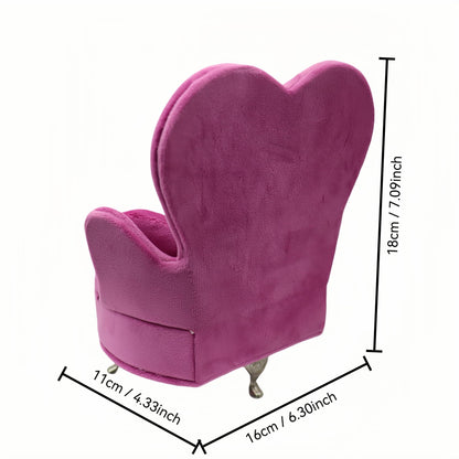 CONCISE Adult Dollhouse Furniture 1/6 1/12 Scale Miniature Velvet Sofa Hidden Jewelry Box for Women 14+ Collectors Ring Earring Necklace Bracelet Trinket Keepsake Storage Diorama Model Kit Display