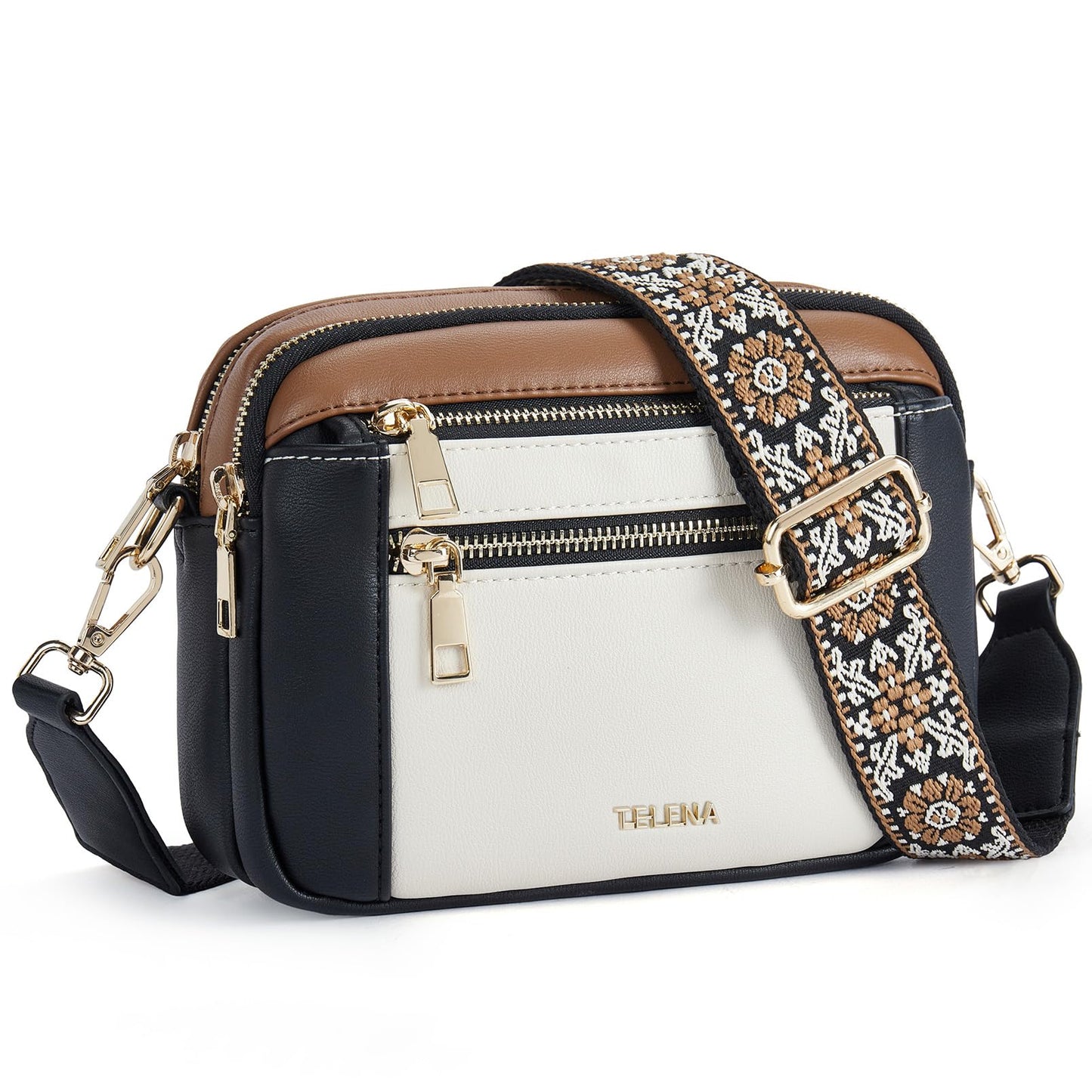 Telena Small Crossbody Bags For Women Vegan Leather Crossbody Purse With Adjustable Wide Strap For Daily Life