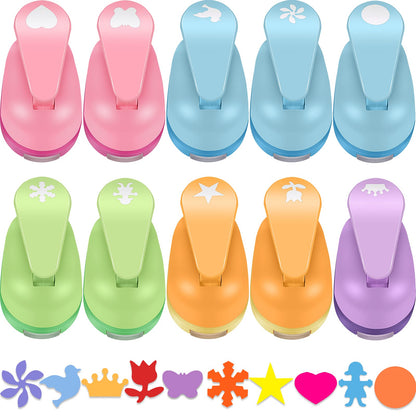 Outus 10 Pieces Craft Hole Punch Mini Craft Paper Punch Single Crafting Scrapbook Shape Hole Puncher for DIY, Scrapbook, Cards, Handmade Project, 10 Shapes