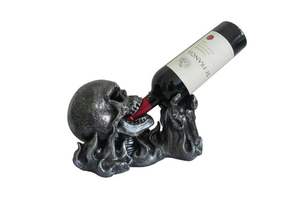 DWK Gargle of Wine Skeleton Skull in Flames Decorative Wine Bottle Holder Kitchen