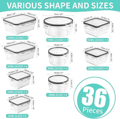 Skroam 72 piece Food Storage Containers Set