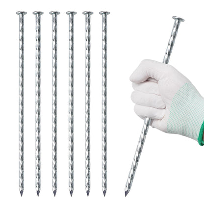 10 Inch Galvanized Landscape Stakes 50 Pack Heavy Duty Metal Anchoring Spikes Garden Nails for Paver Edging, Camping Tent, Weed Barrier, Artificial Turf, Carpentry and More