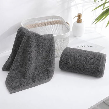 SEMAXE Gray Hand Towels for Bathroom, Quick-Drying, Easy Care