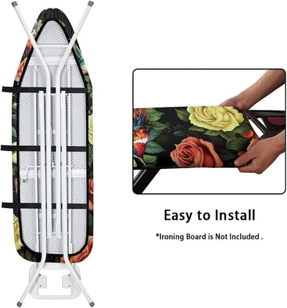 Rose Hummingbird Ironing Board Cover and Pad 15x54 Removable Padding Decorative