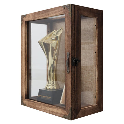 Shadow Box Display Case 11x14 Deep with Glass on 4 Sides, 6.2in Depth Wall Mounted Memory Box for Keepsakes, Wooden Display Case for Graduation Cap, Jersey, Wedding, Medals – Rustic Shadowbox Frame