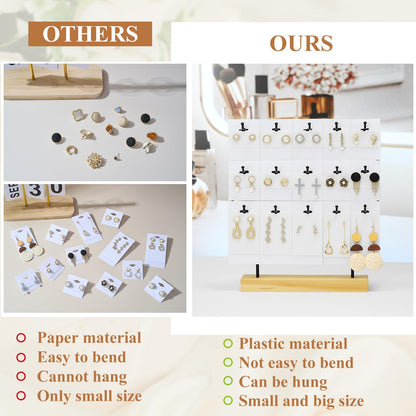 Tondiamo 200 Pcs White Velvet Plastic Earring Display Cards for Vendors 2'' x 2'' and 2'' x 4'' for Selling Earring Display Cards Holder Bulk for Ear Studs Jewelry Accessories