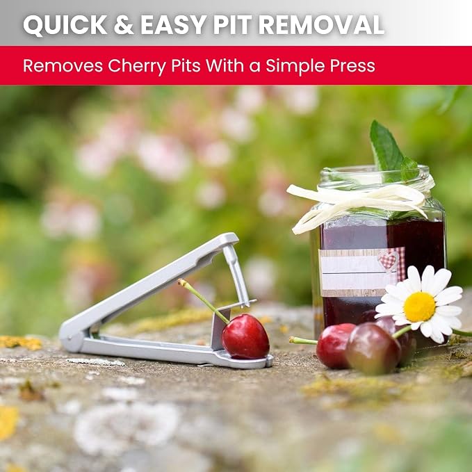 Westmark Cherry Pitter Tool “Kernex” - Heavy-Duty Cast Aluminum Pit Remover & Olive Pitter, German Ergonomic Seed Remover