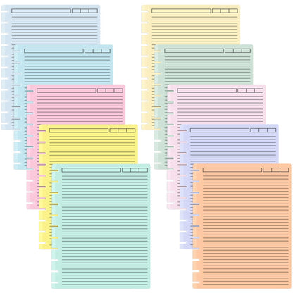 gisgfim 100 Sheets Letter Size Discbound Lined Refill Paper 8.5 x 11 Inch College Ruled Notebooks Planner Inserts 11 Disc Discbound Loose Leaf Paper Thicken for Writing School Office Supplies(Macaron)
