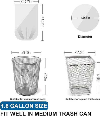 1.6 Gallon Mini Trash Bags Drawstring