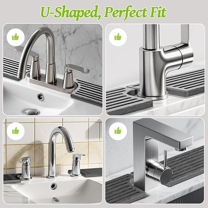 Stone Faucet Mat for Kitchen Sink, Diatomite Quick Dry Kitchen Sink Splash Guard