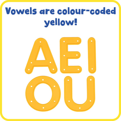 READY 2 LEARN Lacing Alphabet - Uppercase - 26 Letters - 8 Laces - Threading Toy for 3, 4, 5, 6 Year Olds - Fine Motor Skills, Letter Recognition and Early Spelling