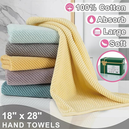 VOOVA & MOVAS Bathroom Hand Towels Set of 4, Large 18"x28"