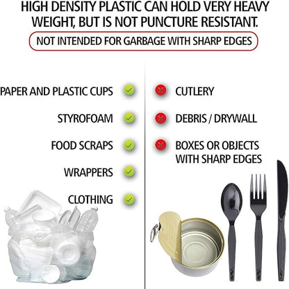 Aluf Plastics High Density Trash Bags, 10 Gallon, 8 Micron,