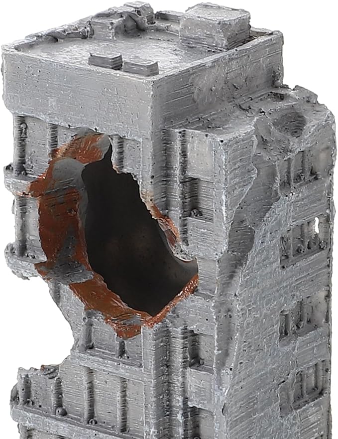 2pcs Aquarium Castle Ruins Decoration - Resin Fish Tank Cave Ornament - Mini Realistic City Building - Fish Shrimp Shelter Cave Hideout