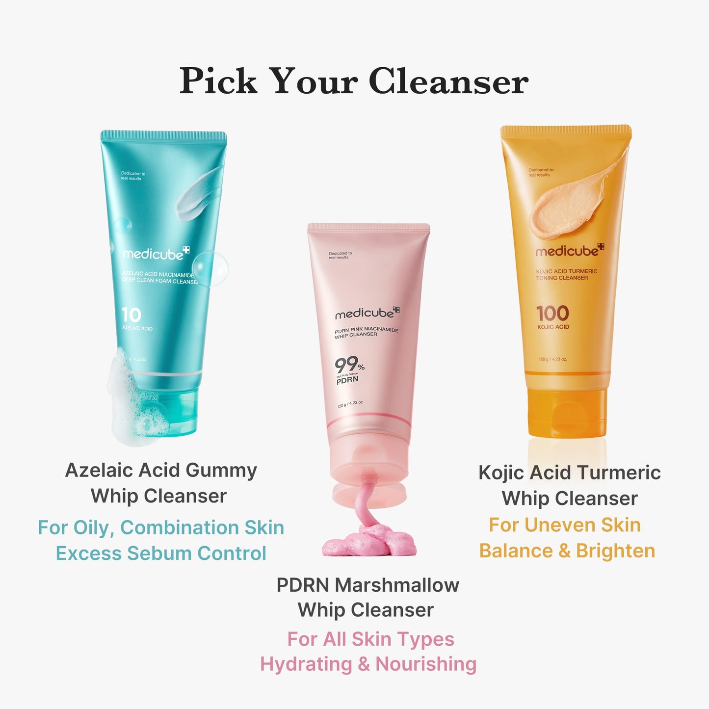 medicube PDRN Marshmallow Whip Cleanser | Face Wash, Cleansing Foam for Pore Care & Uneven Skin Tone | Gentle Daily Deep Cleansing | Hydrating and Nourishing Facial Cleanser | Korean Skincare