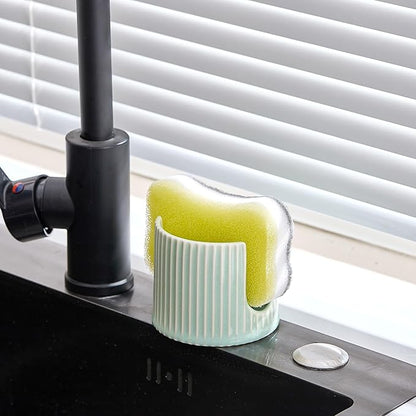 Ceramic Sponge Holder for Kitchen Sink, Sink Caddy Organizer, Dish Sponge