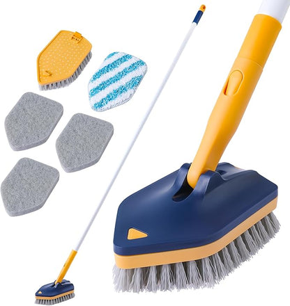 BOOMJOY Tub Scrubber with Long Handle, No Scratch Shower Cleaning Brush