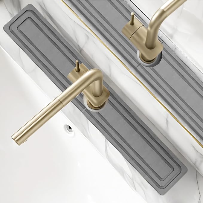 Faucet Mat for Kitchen Sink, Rapidly Absorbing Diatomite Fast Drying Stone