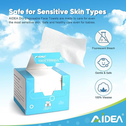 AIDEA Face Towels Disposable-50Ct, Facial Cleansing Wipes