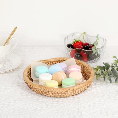 Hipiwe Set of 3 Key Basket Bowl for Entryway Woven Wicker Storage Basket Bowl Round Rattan Serving Basket Tray Fruit Snacks Candy Organizer Bowl for Keys Wallet Cell Phone Home Decor